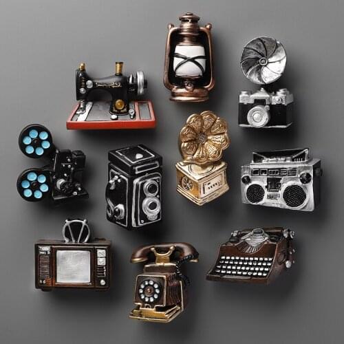 Household Retro Refrigerator Fridge Magnets Mini Personality Creative Magnetic Fridge Stickers Creative Decoration StickersLD435