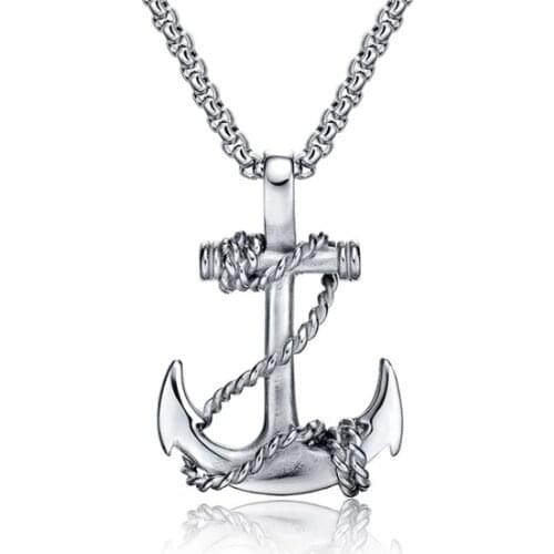 Anchor Design Steel Mens Necklace Chain