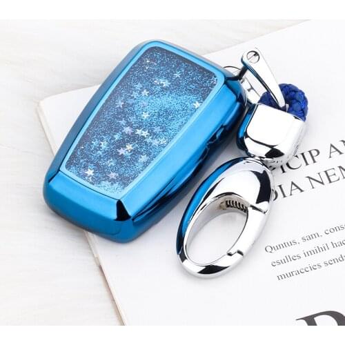 Quicksand Soft TPU car key case Full cover For Toyota Prius Camry Corolla C-HR CHR RAV4 Prado 2018 Accessories keychain