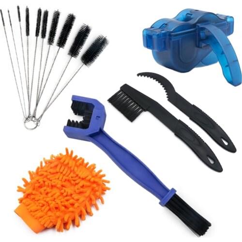 Bicycle Cleaning Maintenance Kit Chain Clean Brush Microfiber Washing Glove Bike Gear Grunge Brush Cycling Scrubber Tools