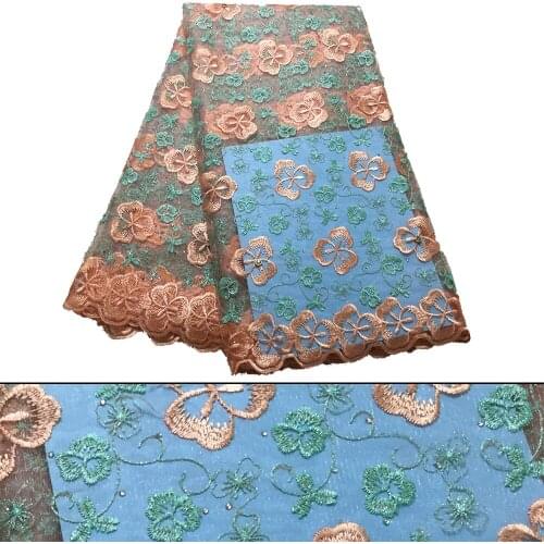 Exquisite Embroidered Brocade Thin Cotton Fabric With Hot Drilling Swiss Fabrics For Party Dress 5Yards 1612D1
