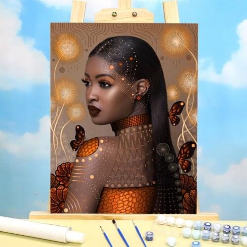 African Woman DIY Paint By Numbers Complete Kit Oil Paints 50*70 Canvas Painting Handmade Crafts For Adults Handicraft