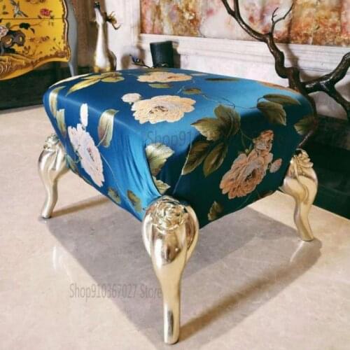 European-style classical art creative villa model room shoe-changing stool shoe-try stool makeup dressing stool low stool
