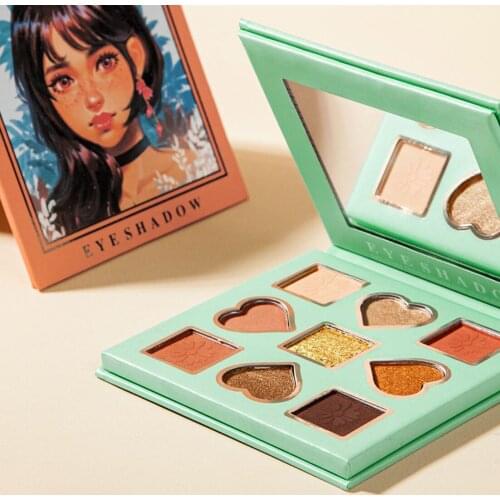 9 Colors Matte Pearlescent Eyeshadow Palette Waterproof Peach Series Fine Shimmer Eyeshadow