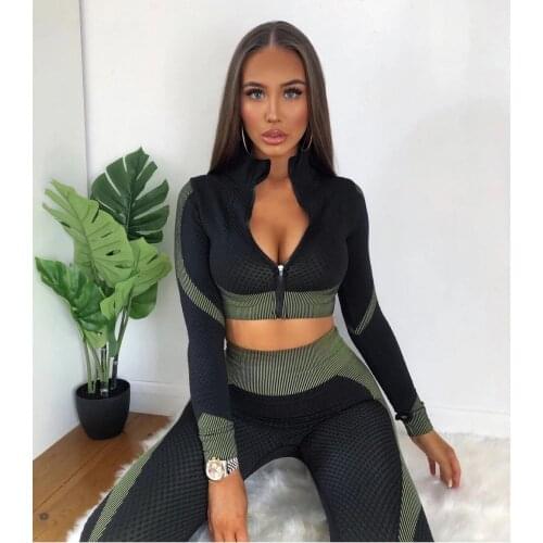 Fashion Leisure Gym 3 Piece Set Women High Stretchy Knitted Pure Color Tracksuit Female Thin Soft Fitness Workout Set