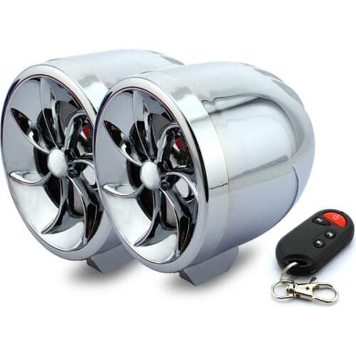 2x Motorcycle MP3 Music Audio Speaker Anti-theft FM USB SD AUX W/Voice Prompts