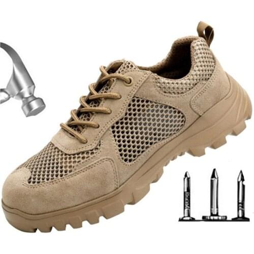 Mens Summer Steel Toe Cap Protective Work Shoes Short Boots Men Soft Bottom Safety Indestructible Safety Shoes