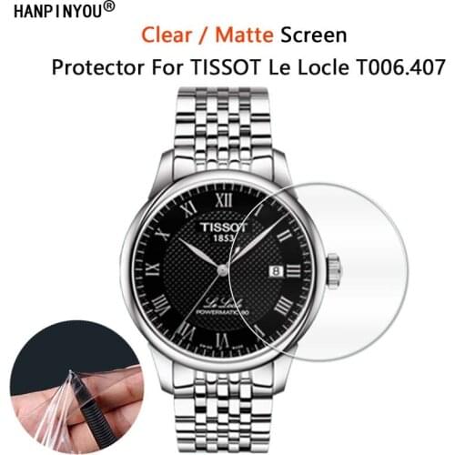For TISSOT Le Locle T006.407 T006407 T006407B Mens Watch Ultra Clear / Matte Screen Protector Soft Film -Not Tempered Glass