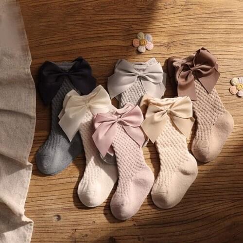 Soft Breathable Girls Mesh Tube Socks Cotton Knee High Infant Kids Long Socks Toddler Girls Mosquito Socks Children Tube Socks S