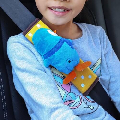 High Quality Cute Cartoon Style Children Safety Belt Plush Seat Harness Shoulder Pad Cushion Car Security Protecting Cover