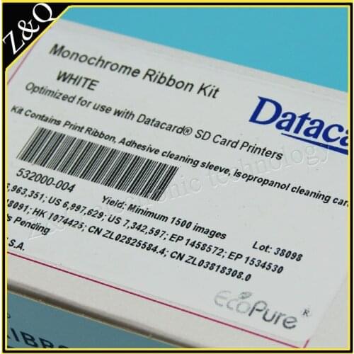 Original datacard 532000-004 white ribbon for the SD/SP printer replaces datacard 552954-503