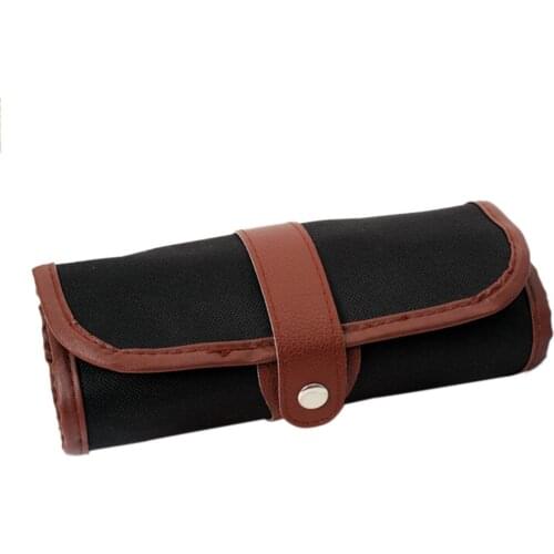 Roll Up Pencil Bag 24 Holes Artists Pencil Case Roll Brush Pen Pouch For Artist Students Retro Canvas Makeup Office School Bag