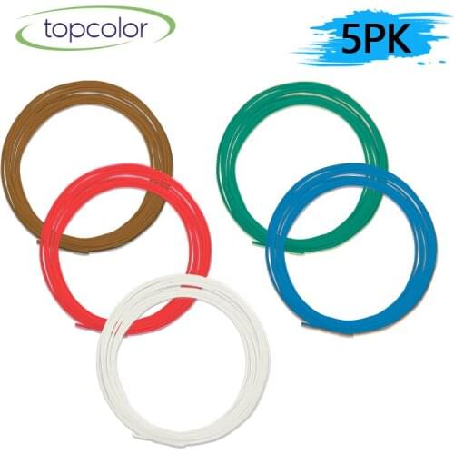 Topcolor 5M 5 Color PLA Plastic Wire 1.75mm 3D Printer Materials Threads 3D Pen Filament Plastic for 3D Drawing Printer Pencil
