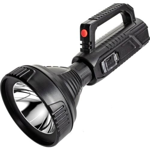 Handheld Flashlight Rechargeable LED Spotlight Suitable For Fishing Hiking Camping Made Of ABS Material Reduces Damage