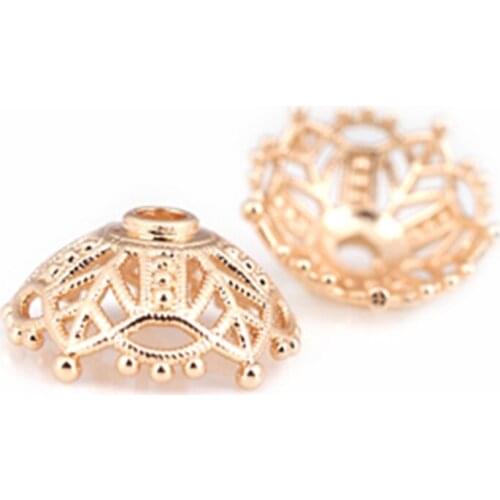 Hollow Flower Metal Filigree Loose Spacer Bead Caps Gold(10PCS )