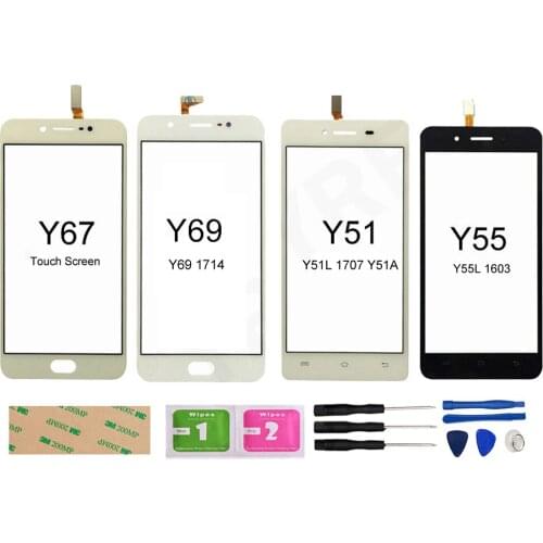 For Vivo Y51 Y55 Y67 Y69 Touch Screen Digitizer For Vivo Y51L 1707 Y51A Y69 1714 1603 Front Outer Glass Touch Panel Sensor