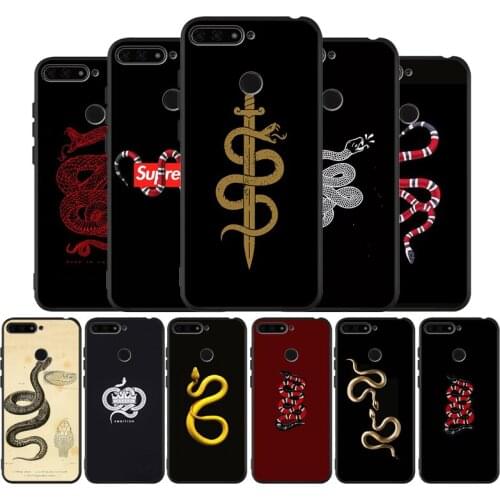 Snake black Silicone Phone Case For honor 20 Pro 8 8X 9 10 20 Lite for Mate 10 30 Lite Pro cover