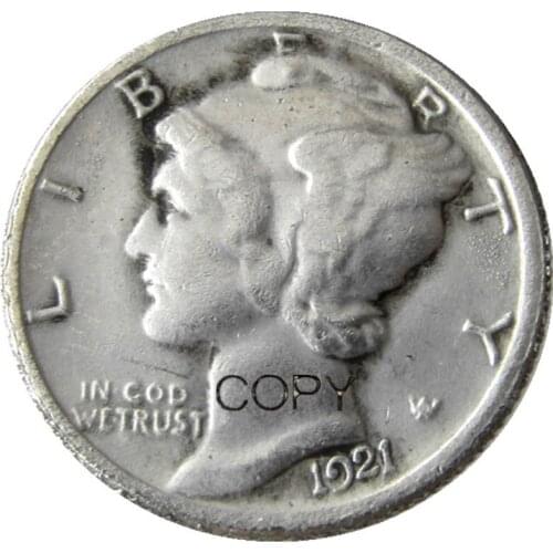 US Mercury Dime 1921 P/D Silver Plated Copy Coins