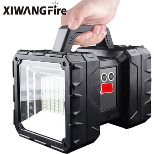Super Bright XHP70 4Core LED Flashlight Rechargeable Double Head XHP50 Searchlight Handheld Flashlight Work Light COB Floodlight