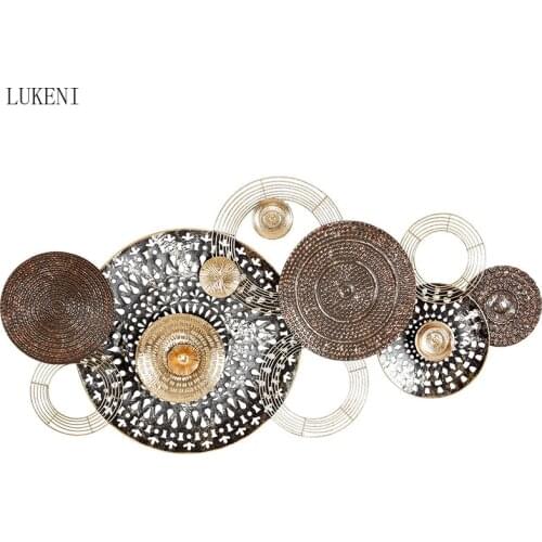 Living Room Light Luxury Wall Plate Wall Hanging Piece Creative Porch Wrought Iron Wall Decoration Background Wall Decoration