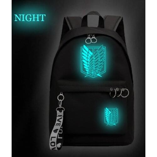 Attack on Titan Luminous Backpack School Backpack Kids BookBag Teen Girl Knapsack Travel Rucksack Daily SAC A DOS Laptop Mochila