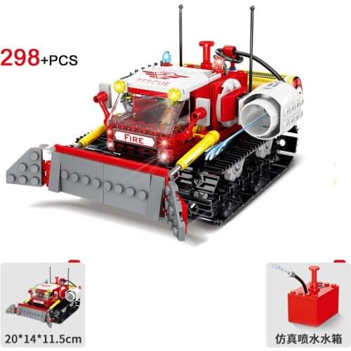 Military City creator series Crawler forest fire tank simulation water spray DIY Model Building Blocks Bricks Toys Gifts