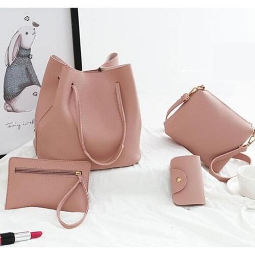 Woman Bag 2021 New Fashion Four-piece Shoulder Bag Messenger Bag Wallet Handbag Womens Large Capacity Portable Wallet Chest Bag