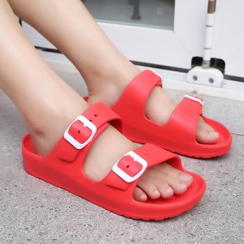 2020 Summer Women Jelly Shoes Woman Slippers Female Casual Flat Ladies Buckle Slides Womens Candy Color Open Toe Beach Footwear