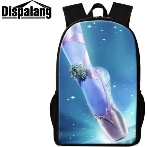 Dislapang Female Schoolbag for Lady High Quality Printing Ballet on Backpack Girl Rucksack Cheap Name Brand Bagback for Student