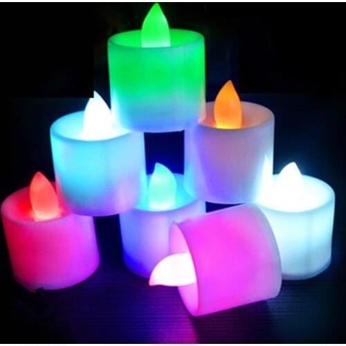 1pcs Electronic Candle LED Light Mini Colorful Romantic Smokeless Flameless Candle Lamp Wedding Birthday Party Christmas