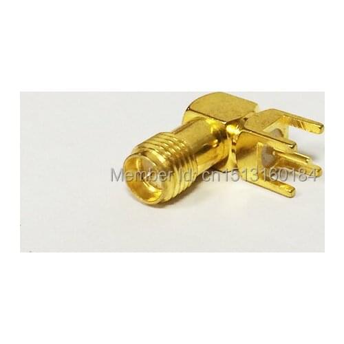 1pc RP-SMA Female Jack RF Coax Modem Convertor Connector PCB mount Right Angle Goldplated NEW wholesale