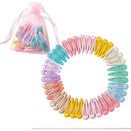 10pcs-40pcs/pack Fashion Women Girls Geometric Metal Bobby Pins Colorful Hair Clip Barrette Hair Snap Hair Styling Accessories