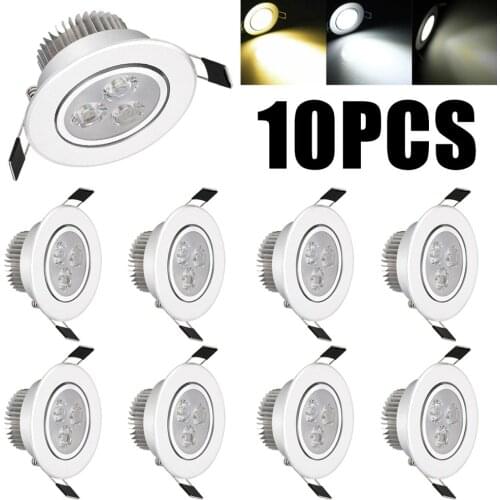 10Pcs 6W Dimmable LED Recessed Ceiling Down Light Cool Warm Natural White Lamp 220V 110V Downlight Spotlight for Home Hotel Roof