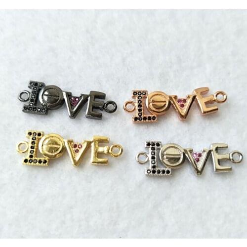 10 Pieces CZ zircon Micro Pave Connector Double Bails Beads Charm,for DIY Bracelets Jewelry Finding CT314