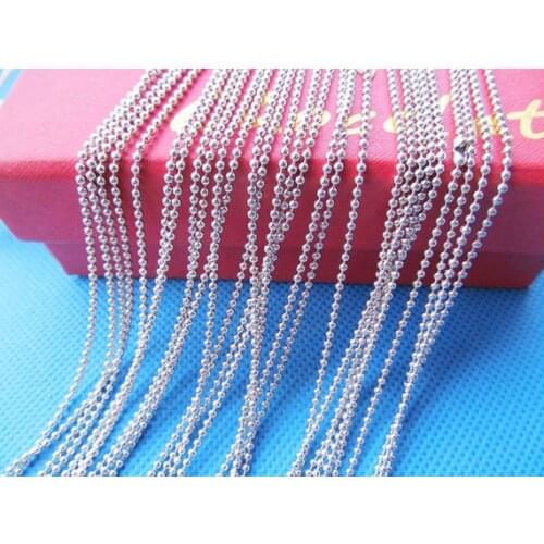 100pcs 27.75inch 1.50mm Silver tone Ball Link Chain Necklace Connector Charm Finding