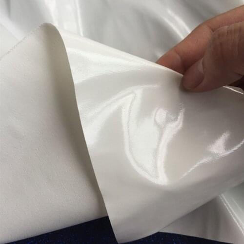 140cm*100cm White fabric Bright color ultra-thin pu soft stretch patent leather dance clothes costume decoration fabric