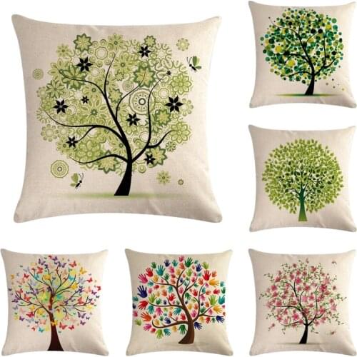 45*45cm decorative cushion covers Colorful Tree Throw pillow case palm Heart leaf Cushion Case Sofa Car Home Decor