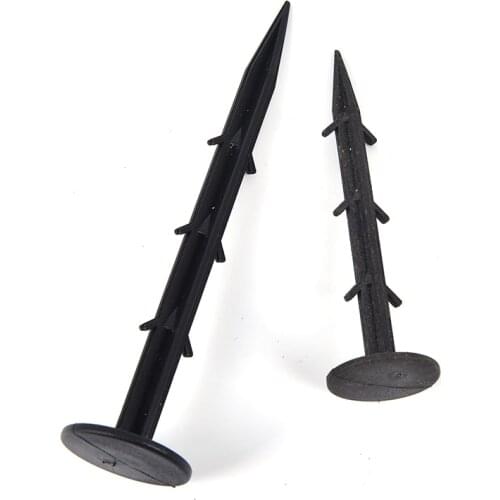 50pcs/Pack Black PP Mulch Shading Pest Control Garden Ground Nail Plastic Film Fixed Pegs Gardening Fixing Tools
