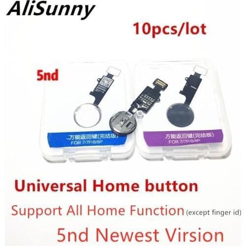 AliSunny 10pcs Universal Home Button Flex Cable for iPhone 7 8 Plus 5nd Menu Keypad Return All Fuction Solution