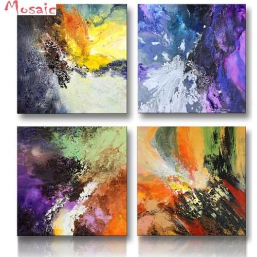 Diy Diamond Painting 4pcs Sunrise Art Abstract Diamond Embroidery cross stitch Diamond Picture Of Rhinestones Home Decoration