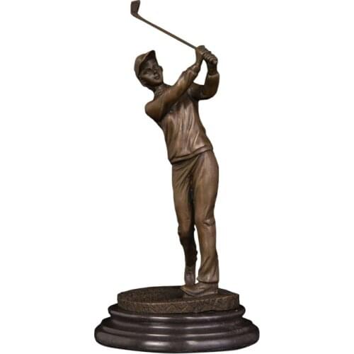 ArtsHom DS-038 Golf Woman Statue Figurine Bronze Golfer Copper Figurine Western Vintage Man Art office decoration modern