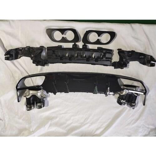 ABS Car Rear Diffuser with Exhaust Tips for W205 C205 Coupe 2DR C200 C220 C300 C43 C63 With Amg Package 2015 - 2022