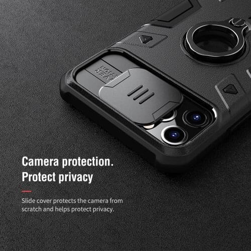 For iPhone 11 Pro Max Case NILLKIN CamShield Armor Case Slide Cover Camera Lens Protection with Finger Ring Shockproof Bumper