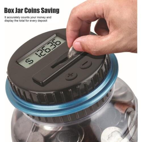 Clear Digital Piggy Bank Counter Coin Electronic Digital LCD Counting Coin Money Saving Box Jar Coins Storage Box For US 19DEC17