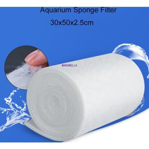 30cmx50cmx2.5cm Aquarium Filter Super Thick Biochemical Filter Cotton Sponge for Aquarium Fish Tank Bio Cotton Foam Skimmer