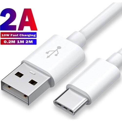 USB Type C Cable 2A Fast Charging Mobile Phone Data Cable For Xiaomi Redmi Note 10 Huawei P40 P30 Pro Lite Charger 0.2M 1M 2M