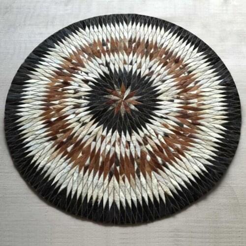 Free Beauty 100% natural genuine cow leather customized carpet and rug