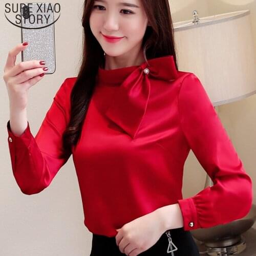 Fashion Long Sleeve Women Shirts Office Work Wear Chiffon Blouse Shirt Plus Size White Blouse Ladies Tops and Blouses 1410 50