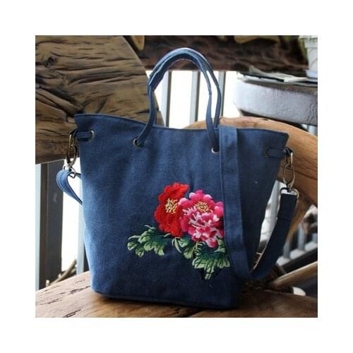 Fashion national embroidery women shopping handbags!Nice bohemian floral prints lady casual shoulder bag Hot multi-use Carrier