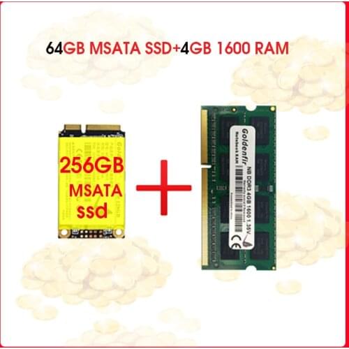 MSATA SSD 64GB with DDR3 4GB 1600MHz Notebook Memory
